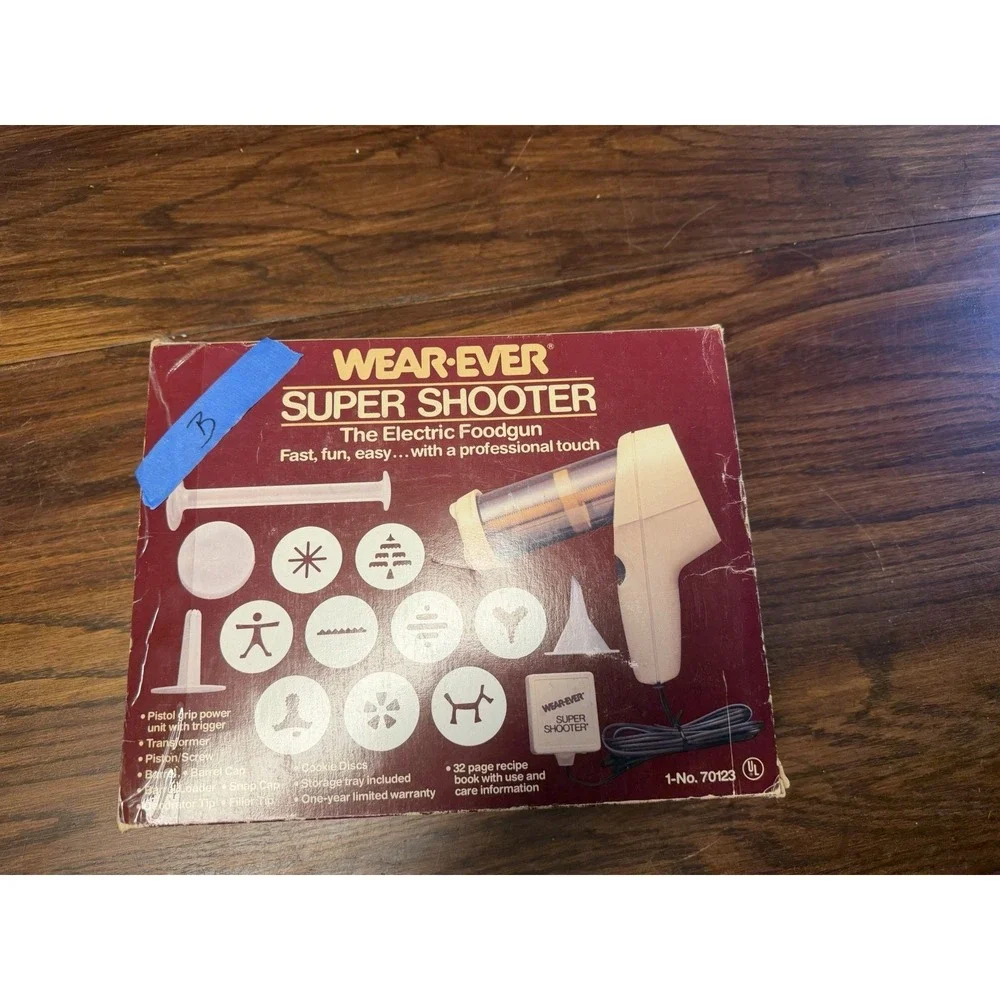 Wear-Ever Super Shooter Electric Cookie Pastry Press Gun In Box #70123 WORKS VTG